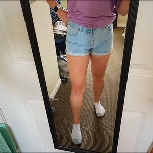 Light Wash High Waisted Denim Shorts